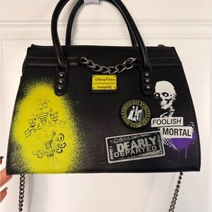 Loungefly Black and Neon Yellow Crossbody Bag